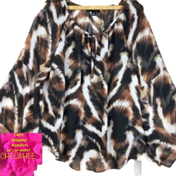 Anthropologie Tops - Anthro AB STUDIO Tie-dye Blouse Bell Sleeves M EUC